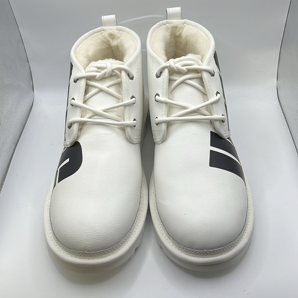 NWT Ugg Neumel Chopd Boots Chukka Shoes White Black Wool Fur Mens Size 11 - Picture 5 of 15